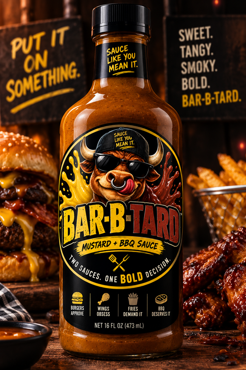BAR-B-TARD Original Mustard + BBQ Sauce 16oz bottle